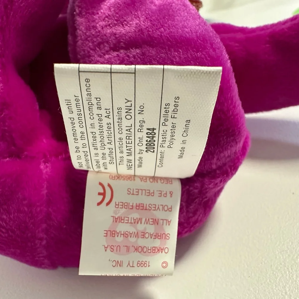 Ty Beanie Baby Millennium Bear Purple Plush Toy 1999 Canadian Tush Tag NEW NWT